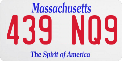 MA license plate 439NQ9