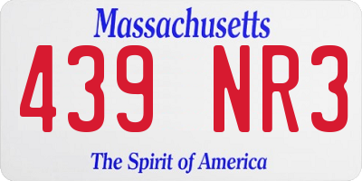 MA license plate 439NR3