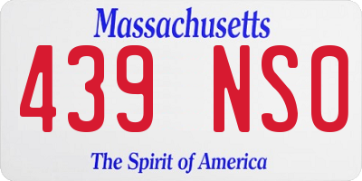 MA license plate 439NS0