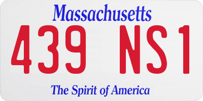 MA license plate 439NS1