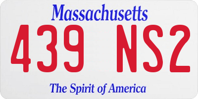 MA license plate 439NS2