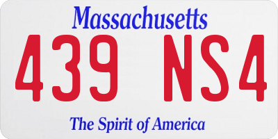 MA license plate 439NS4