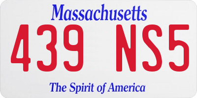 MA license plate 439NS5
