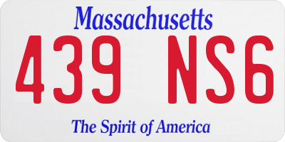 MA license plate 439NS6