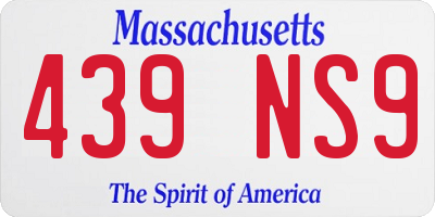 MA license plate 439NS9