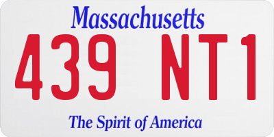 MA license plate 439NT1