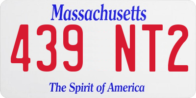 MA license plate 439NT2