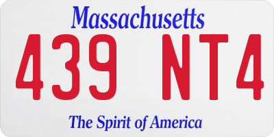 MA license plate 439NT4