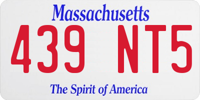 MA license plate 439NT5