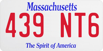 MA license plate 439NT6