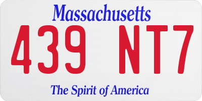 MA license plate 439NT7