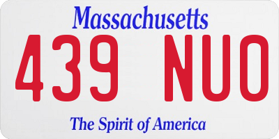 MA license plate 439NU0