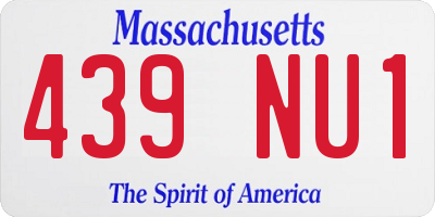 MA license plate 439NU1