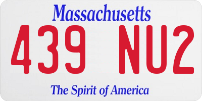 MA license plate 439NU2