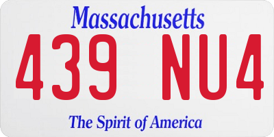 MA license plate 439NU4