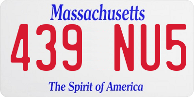 MA license plate 439NU5