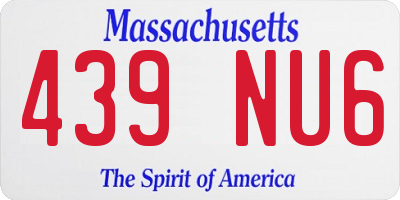 MA license plate 439NU6