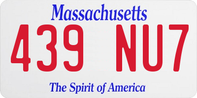 MA license plate 439NU7