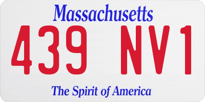 MA license plate 439NV1