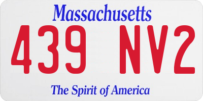 MA license plate 439NV2