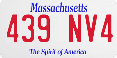 MA license plate 439NV4
