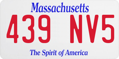 MA license plate 439NV5