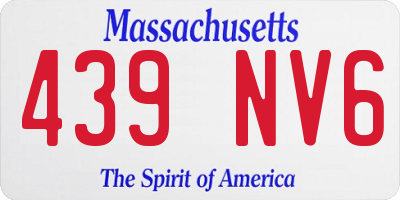 MA license plate 439NV6