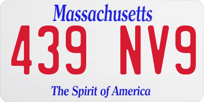 MA license plate 439NV9