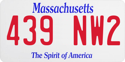 MA license plate 439NW2