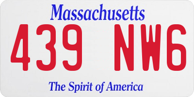 MA license plate 439NW6