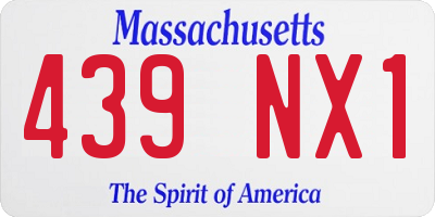 MA license plate 439NX1