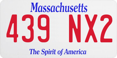 MA license plate 439NX2