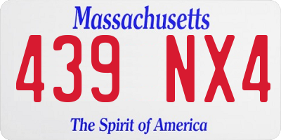 MA license plate 439NX4