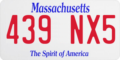 MA license plate 439NX5