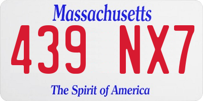 MA license plate 439NX7