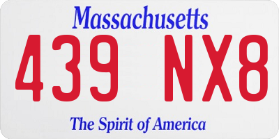 MA license plate 439NX8