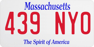 MA license plate 439NY0