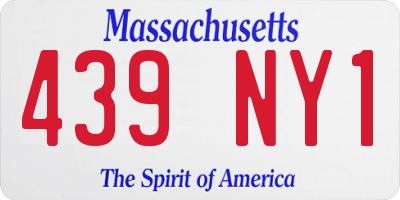MA license plate 439NY1