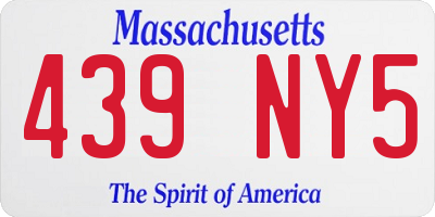 MA license plate 439NY5