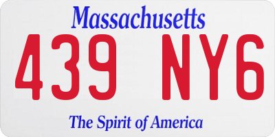 MA license plate 439NY6