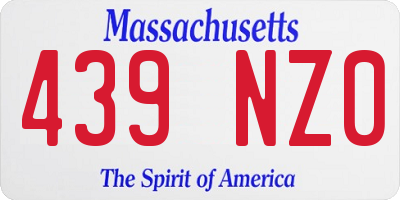 MA license plate 439NZ0