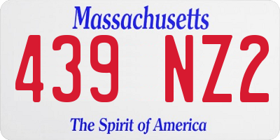 MA license plate 439NZ2
