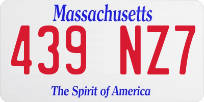 MA license plate 439NZ7