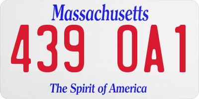 MA license plate 439OA1