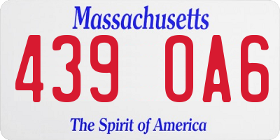 MA license plate 439OA6