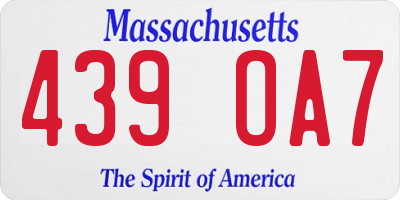 MA license plate 439OA7