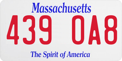 MA license plate 439OA8