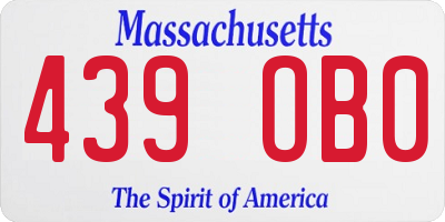 MA license plate 439OB0