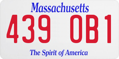 MA license plate 439OB1
