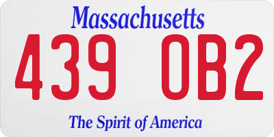 MA license plate 439OB2